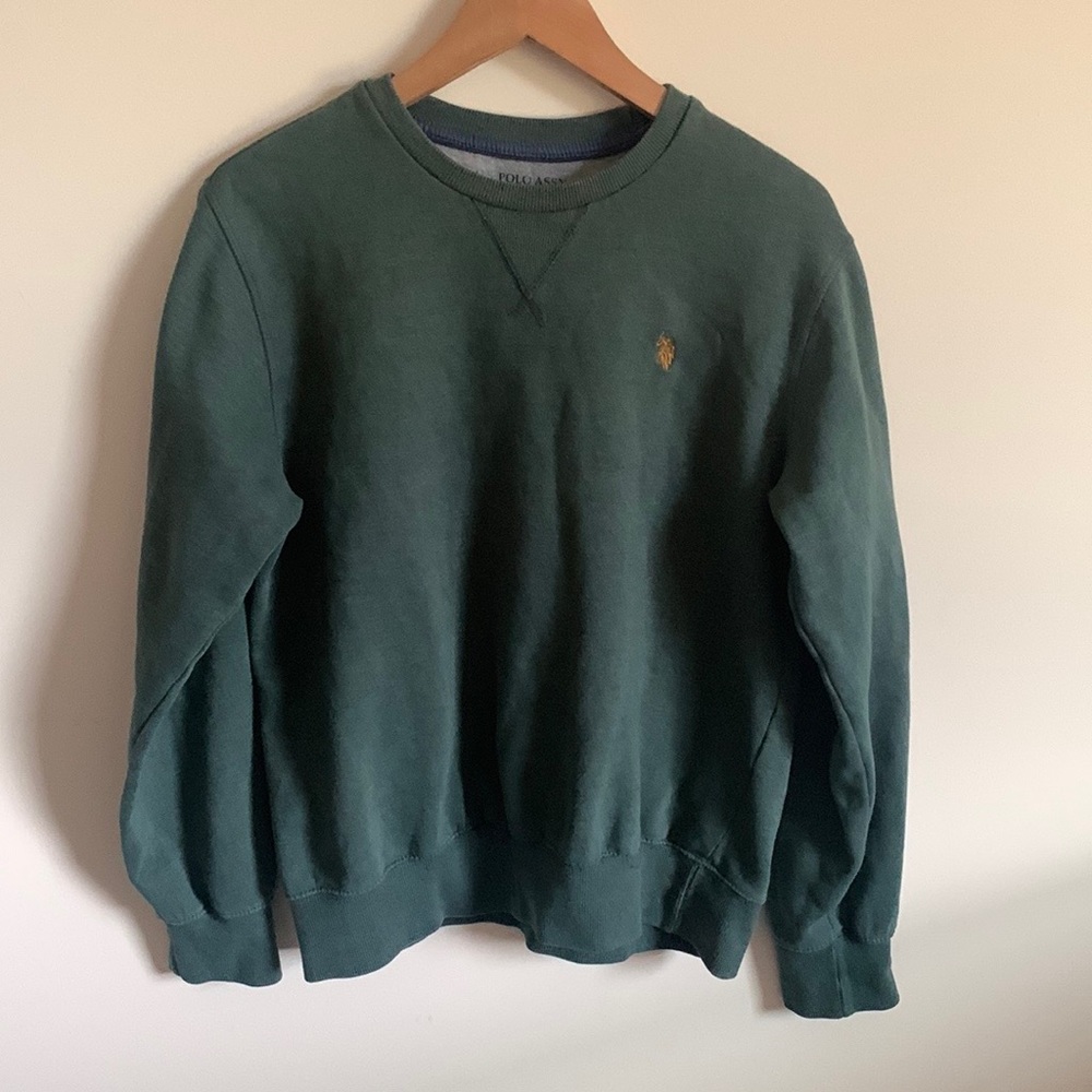 Green polo crew neck sweatshirt - size s